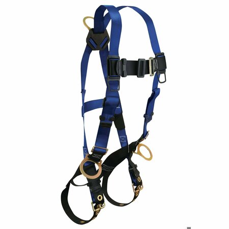 FALLTECH Contractor Standard Non-Belted Harness, Universal, 425 lb Load, Polyester Strap, Tongue Leg Strap Bu 7018